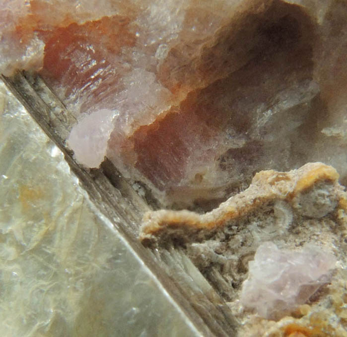 Quartz var. Rose Quartz Crystals from Plumbago Mountain, Newry, Oxford County, Maine