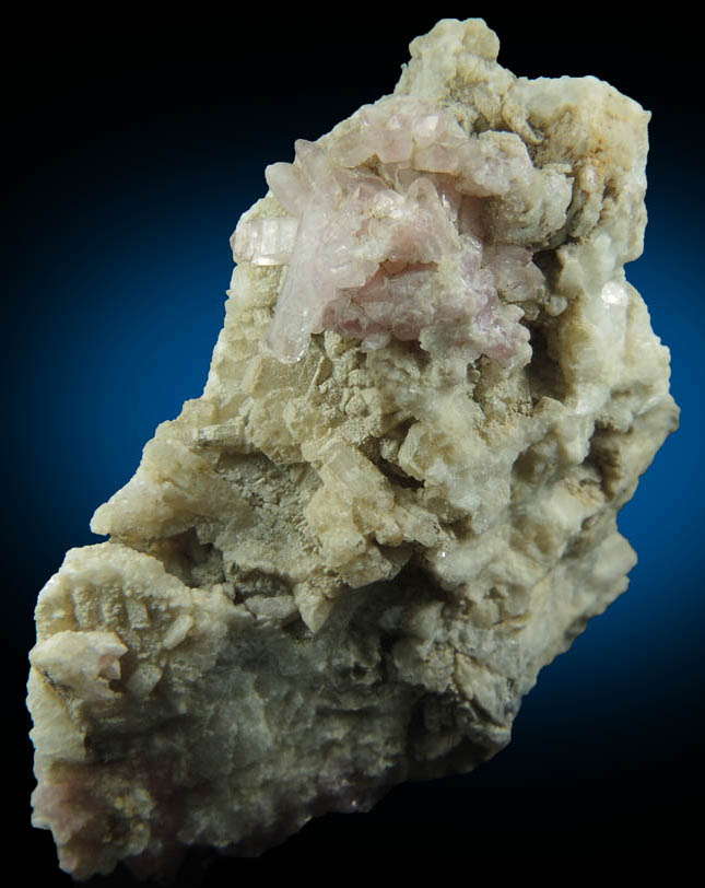 Quartz var. Rose Quartz Crystals with Albite from Plumbago Mountain, Newry, Oxford County, Maine