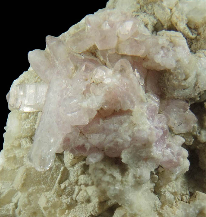 Quartz var. Rose Quartz Crystals with Albite from Plumbago Mountain, Newry, Oxford County, Maine