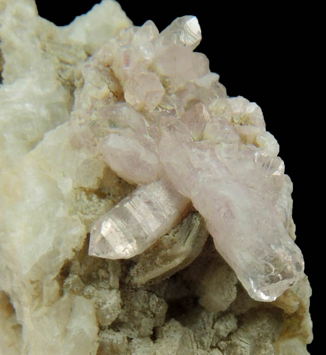 Quartz var. Rose Quartz Crystals with Albite from Plumbago Mountain, Newry, Oxford County, Maine