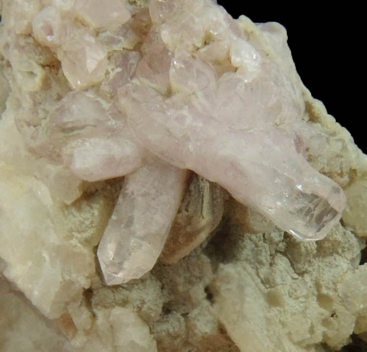 Quartz var. Rose Quartz Crystals with Albite from Plumbago Mountain, Newry, Oxford County, Maine