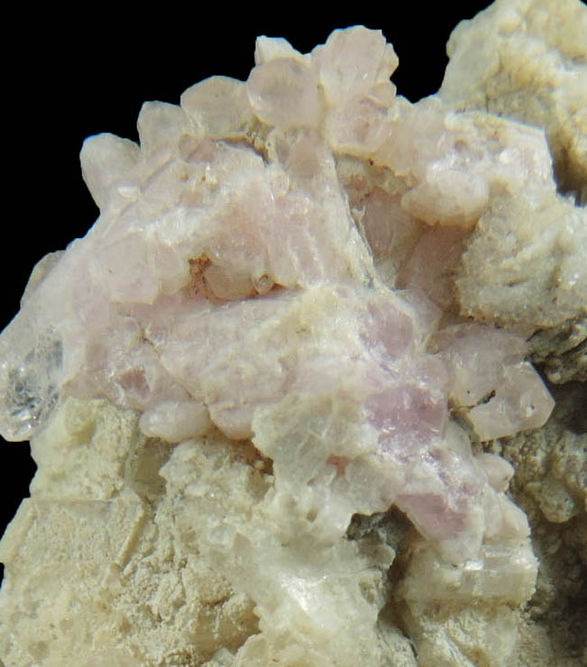 Quartz var. Rose Quartz Crystals with Albite from Plumbago Mountain, Newry, Oxford County, Maine