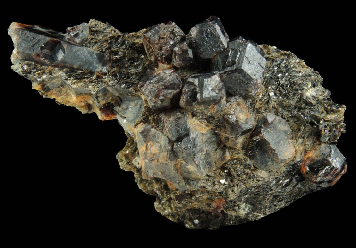 Almandine Garnet with Staurolite in Biotite Mica from Pipeline exposure, 500 m south of Diamond Lake, Glastonbury, Hartford County, Connecticut