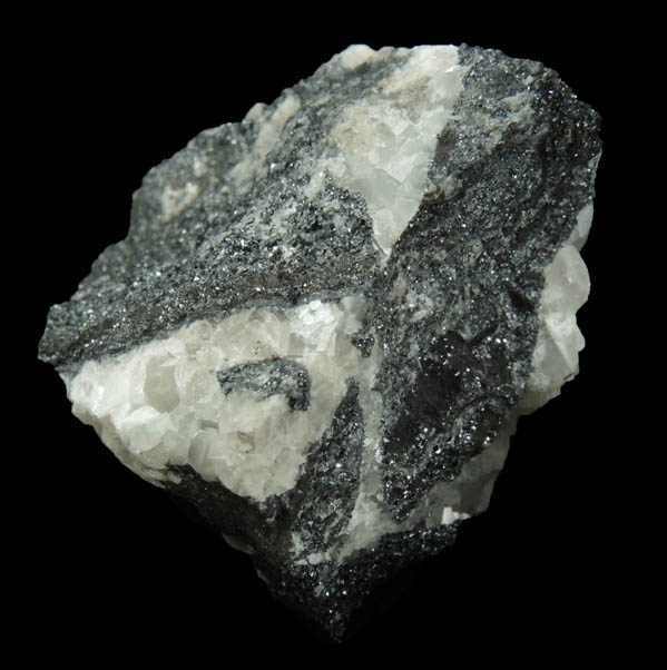 Hausmannite with Barite and Calcite from Oehrenstock, Ilmenau District, Thuringia, Germany (Type Locality for Hausmannite)