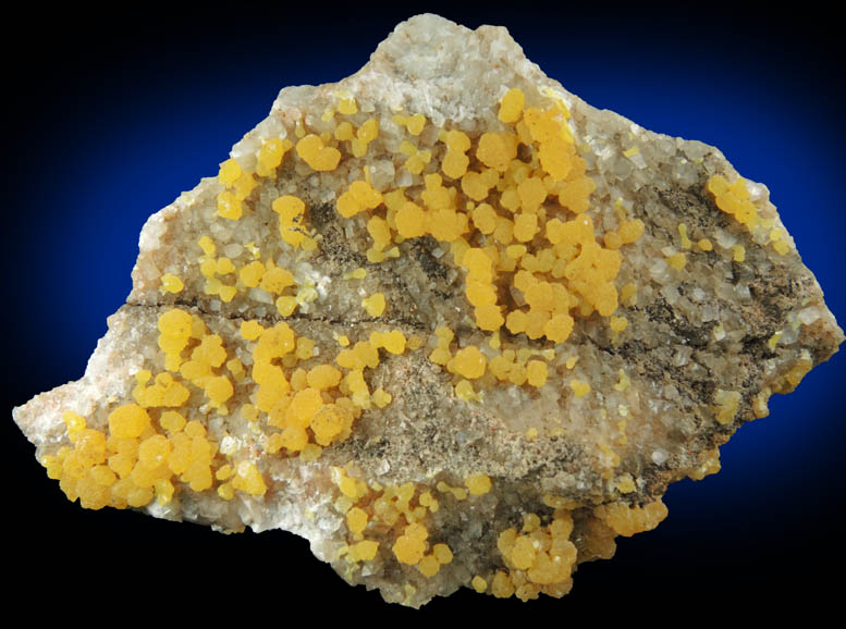 Mimetite on Calcite from San Pedro Corralitos, Casas Grandes, Chihuahua, Mexico