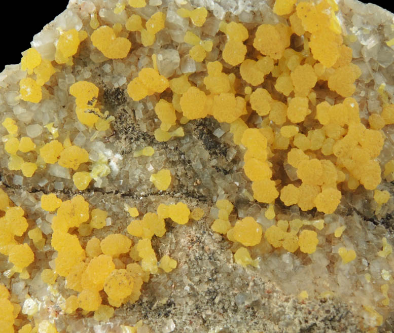 Mimetite on Calcite from San Pedro Corralitos, Casas Grandes, Chihuahua, Mexico