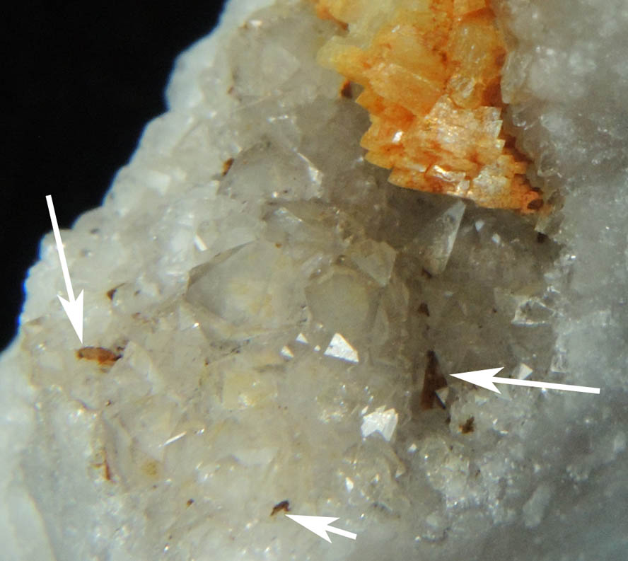 Smythite on Quartz with Dolomite and Calcite from State Route 37 Road Cut, Bloomington, Monroe County, Indiana (Type Locality for Smythite)