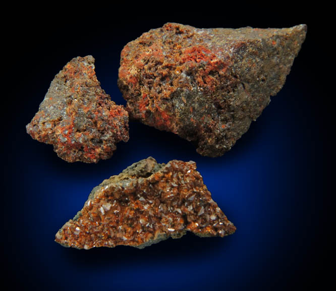 Jarosite (3 pieces) from Richmond-Sitting Bull Mine, Galena District, Lawrence County, South Dakota