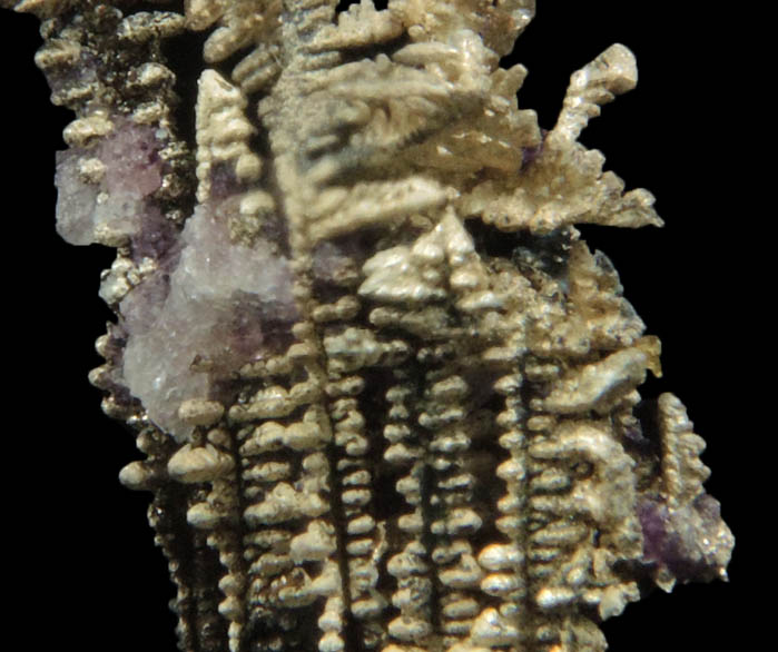 Silver (naturally crystallized native silver) with Fluorite from Port Radium, Great Bear Lake, Northwest Territories, Canada