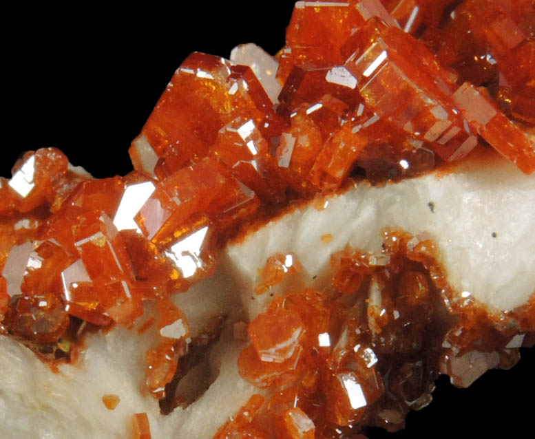 Vanadinite over Barite from Mibladen, Haute Moulouya Basin, Zeida-Aouli-Mibladen belt, Midelt Province, Morocco