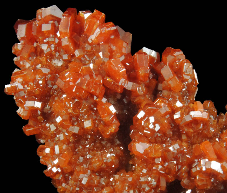 Vanadinite over Barite from Mibladen, Haute Moulouya Basin, Zeida-Aouli-Mibladen belt, Midelt Province, Morocco