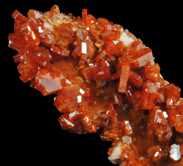 Vanadinite over Barite from Mibladen, Haute Moulouya Basin, Zeida-Aouli-Mibladen belt, Midelt Province, Morocco