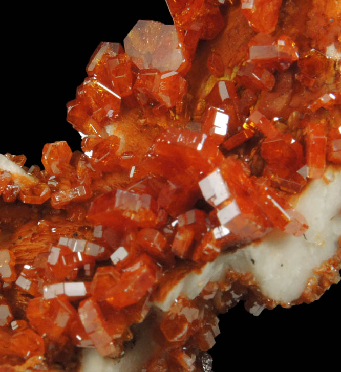 Vanadinite over Barite from Mibladen, Haute Moulouya Basin, Zeida-Aouli-Mibladen belt, Midelt Province, Morocco