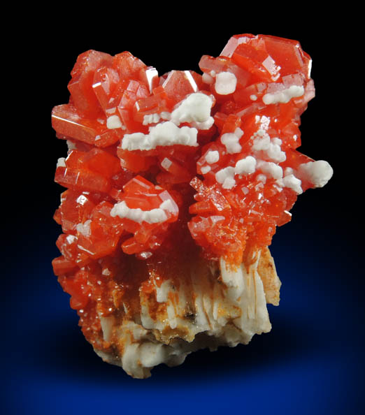 Vanadinite and Calcite over Barite from Mibladen, Haute Moulouya Basin, Zeida-Aouli-Mibladen belt, Midelt Province, Morocco