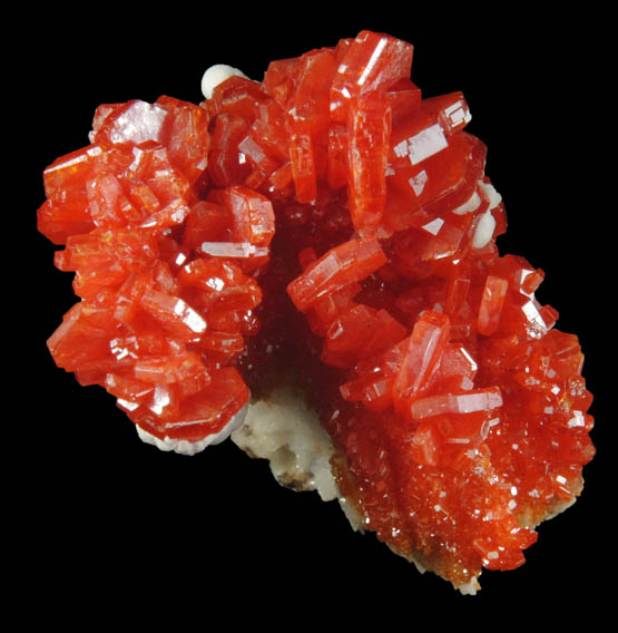 Vanadinite and Calcite over Barite from Mibladen, Haute Moulouya Basin, Zeida-Aouli-Mibladen belt, Midelt Province, Morocco