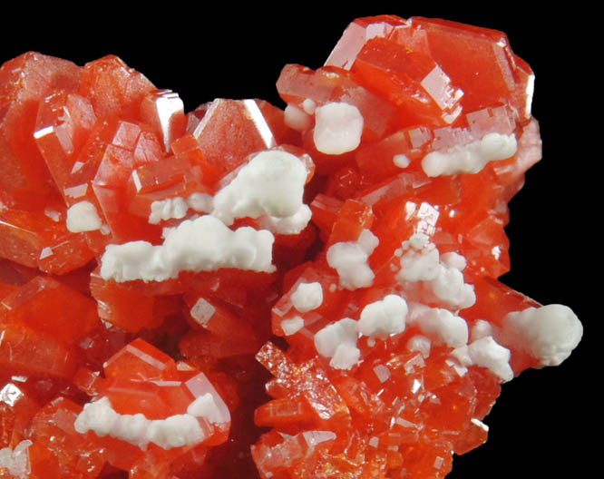 Vanadinite and Calcite over Barite from Mibladen, Haute Moulouya Basin, Zeida-Aouli-Mibladen belt, Midelt Province, Morocco