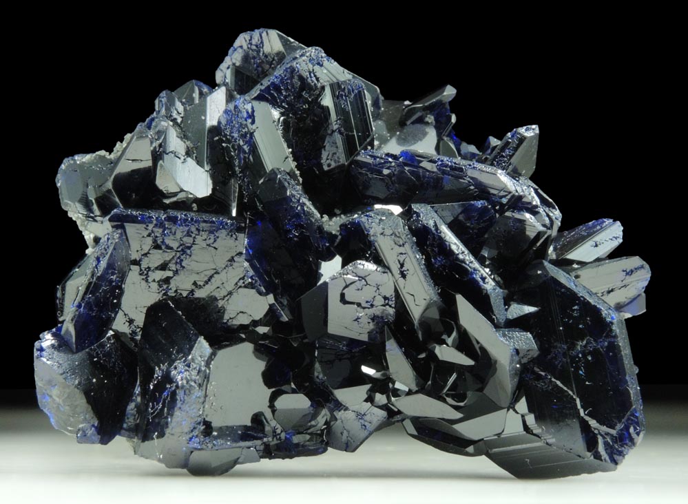 Azurite contact-twinned crystals from Tsumeb Mine, Easter Pocket, Otavi-Bergland District, Oshikoto, Namibia