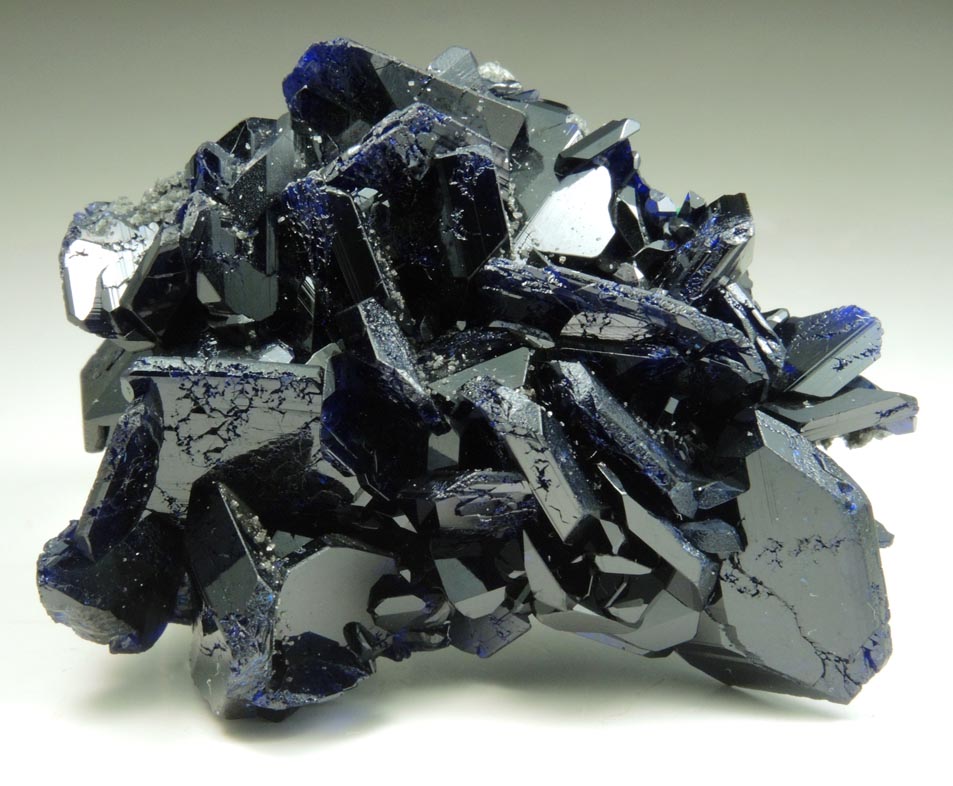 Azurite contact-twinned crystals from Tsumeb Mine, Easter Pocket, Otavi-Bergland District, Oshikoto, Namibia