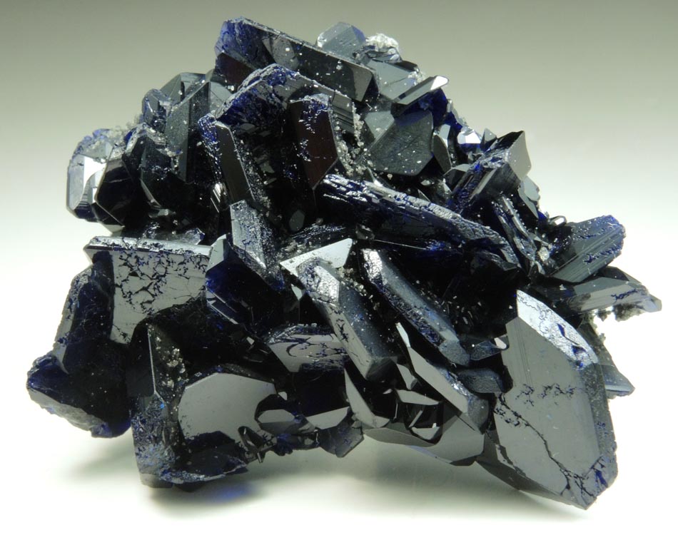 Azurite contact-twinned crystals from Tsumeb Mine, Easter Pocket, Otavi-Bergland District, Oshikoto, Namibia