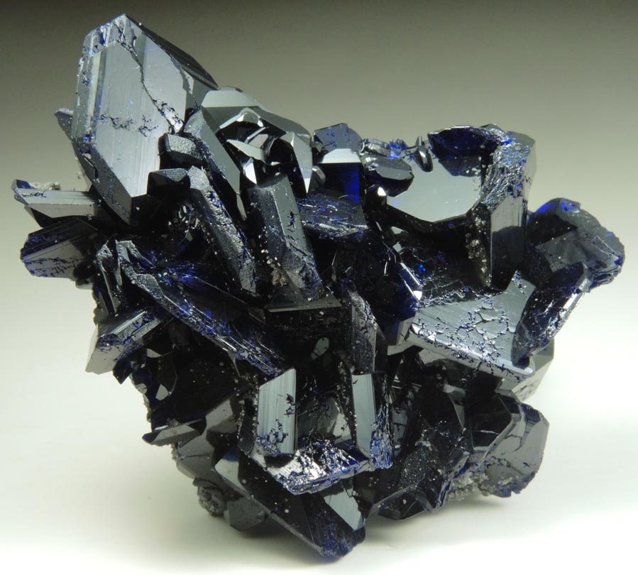 Azurite contact-twinned crystals from Tsumeb Mine, Easter Pocket, Otavi-Bergland District, Oshikoto, Namibia