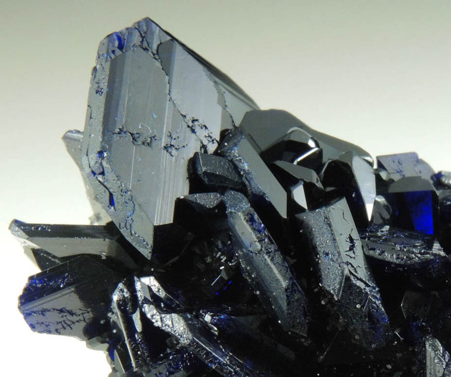 Azurite contact-twinned crystals from Tsumeb Mine, Easter Pocket, Otavi-Bergland District, Oshikoto, Namibia