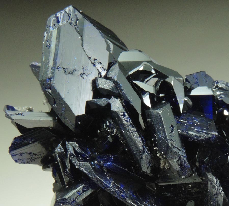 Azurite contact-twinned crystals from Tsumeb Mine, Easter Pocket, Otavi-Bergland District, Oshikoto, Namibia