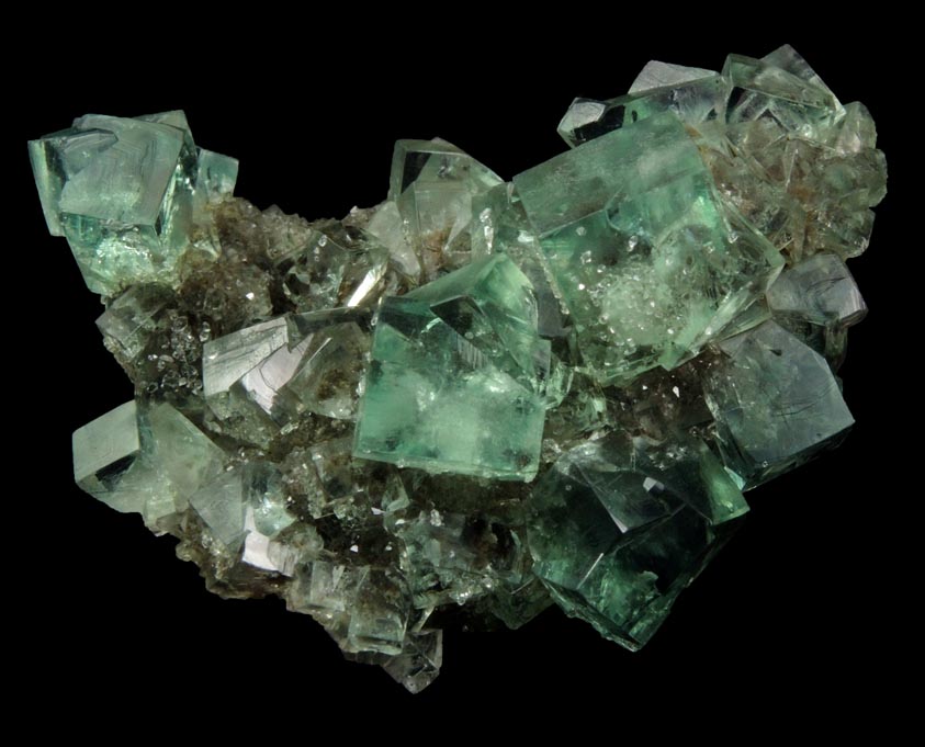 Fluorite (twinned crystals) over Quartz from Heights Mine, Westgate, Weardale District, County Durham, England