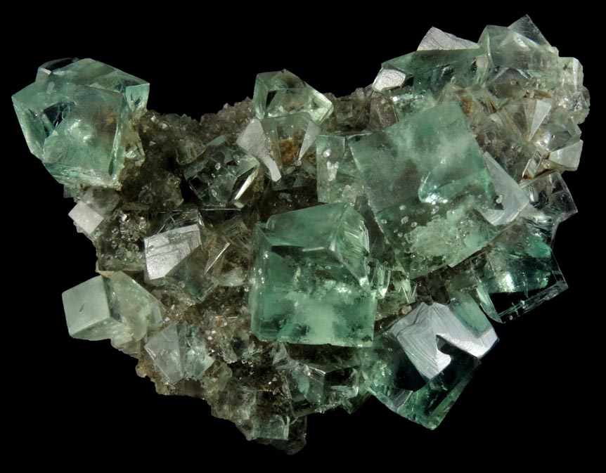 Fluorite (twinned crystals) over Quartz from Heights Mine, Westgate, Weardale District, County Durham, England