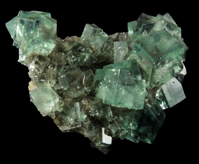 Fluorite (twinned crystals) over Quartz from Heights Mine, Westgate, Weardale District, County Durham, England