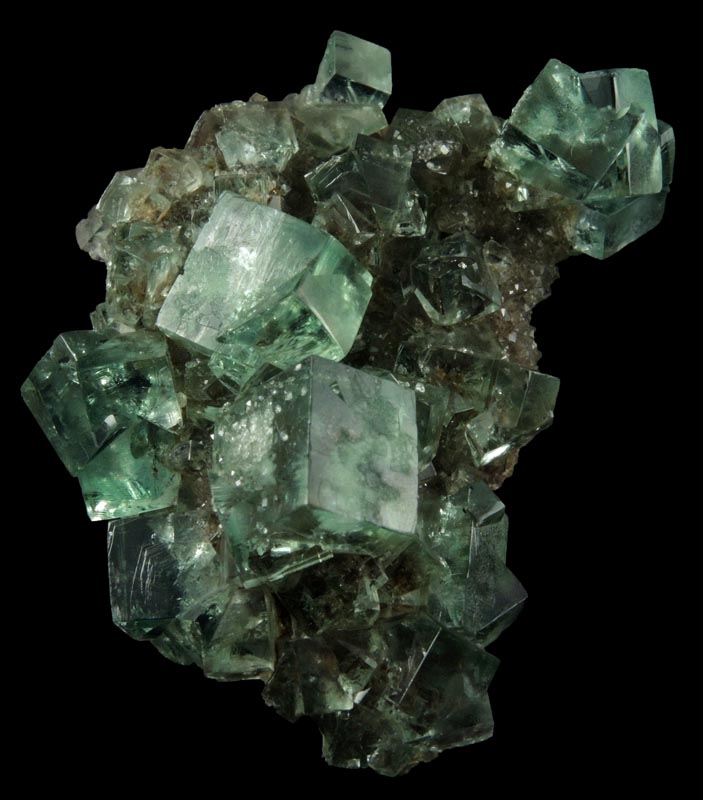 Fluorite (twinned crystals) over Quartz from Heights Mine, Westgate, Weardale District, County Durham, England