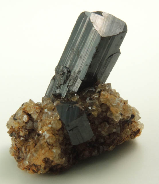 Ilvaite on Quartz from Laxey Mine, South Mountain District, Owyhee County, Idaho