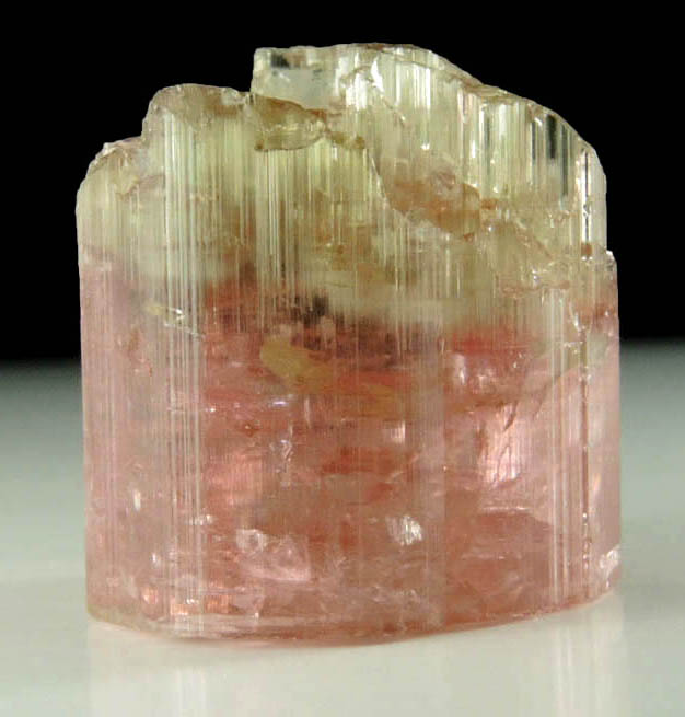 Elbaite var. Bi-colored Tourmaline (doubly terminated) from Himalaya Mine, Mesa Grande District, San Diego County, California