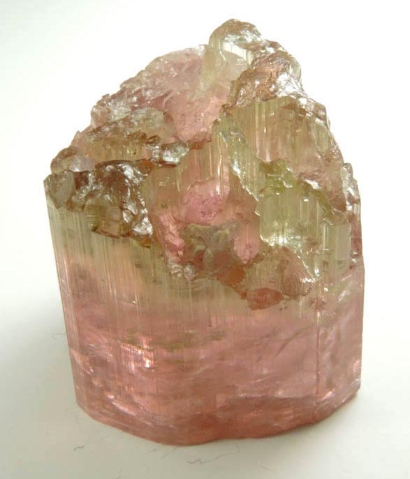 Elbaite var. Bi-colored Tourmaline (doubly terminated) from Himalaya Mine, Mesa Grande District, San Diego County, California