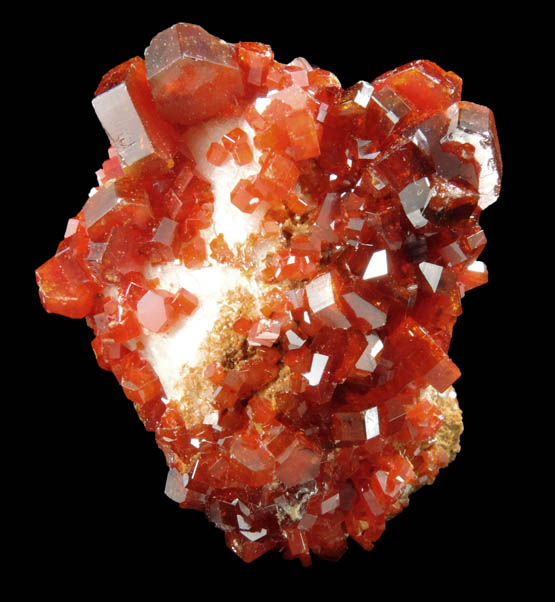 Vanadinite over Barite from Mibladen, Haute Moulouya Basin, Zeida-Aouli-Mibladen belt, Midelt Province, Morocco