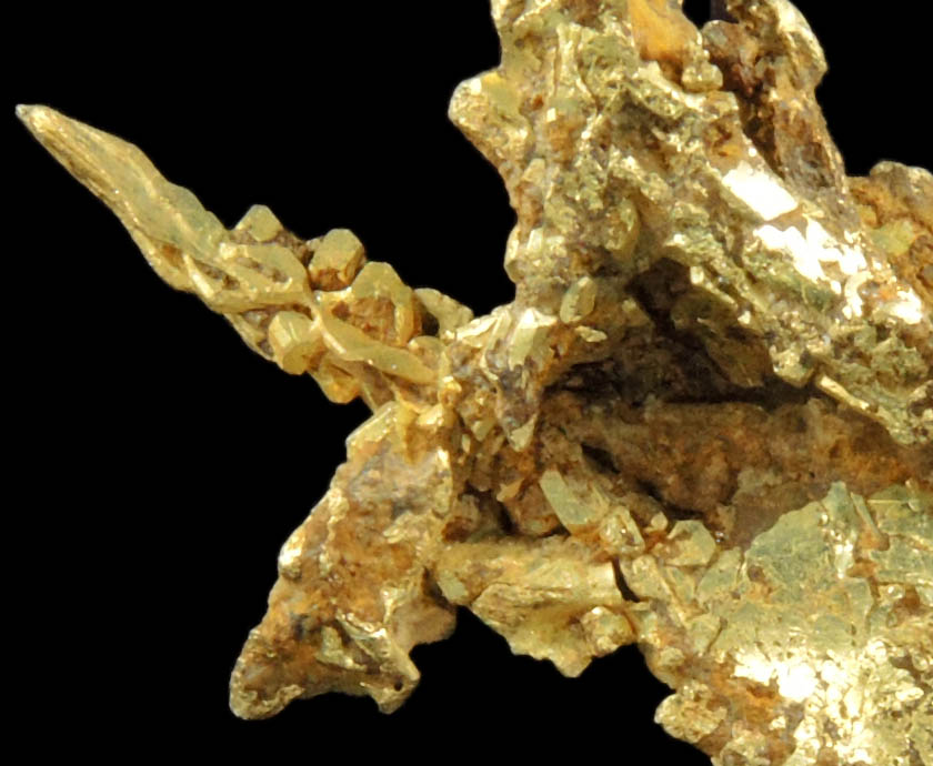 Gold (naturally crystallized twinned native gold) from Mount Kare Mine, Enga Province, Papua New Guinea