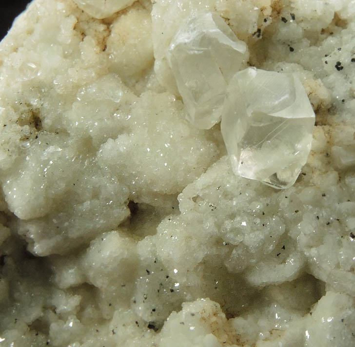 Datolite pseudomorphs after (Calcite or Quartz?) with twinned Calcite from Millington Quarry, Bernards Township, Somerset County, New Jersey