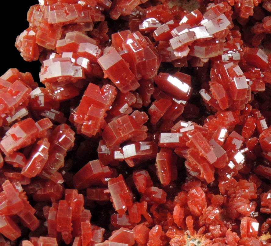 Vanadinite with minor Barite from Mibladen, Haute Moulouya Basin, Zeida-Aouli-Mibladen belt, Midelt Province, Morocco