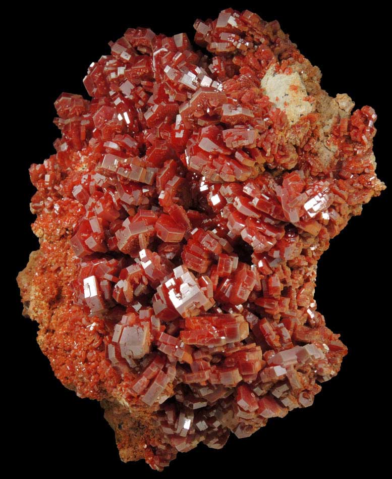 Vanadinite with minor Barite from Mibladen, Haute Moulouya Basin, Zeida-Aouli-Mibladen belt, Midelt Province, Morocco