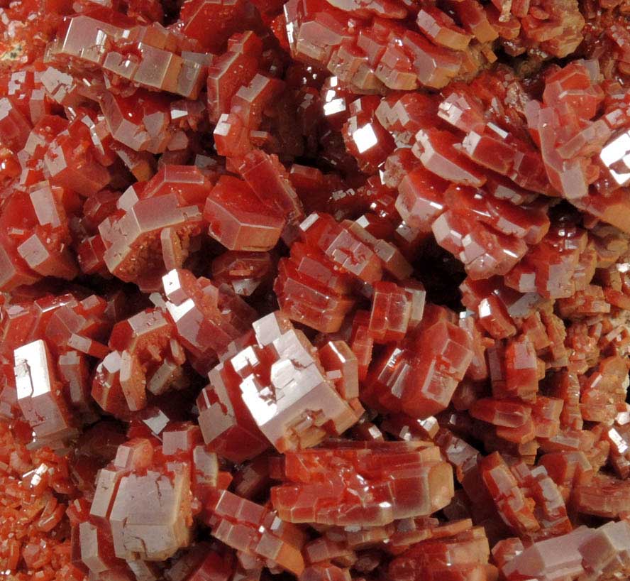 Vanadinite with minor Barite from Mibladen, Haute Moulouya Basin, Zeida-Aouli-Mibladen belt, Midelt Province, Morocco