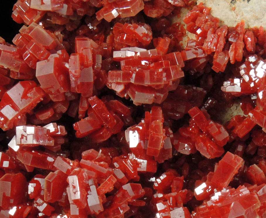 Vanadinite with minor Barite from Mibladen, Haute Moulouya Basin, Zeida-Aouli-Mibladen belt, Midelt Province, Morocco