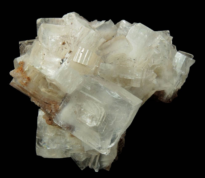 Hydroxyapophyllite-(K) (formerly Hydroxyapophyllite) on Gageite pseudomorphs after Inesite from N'Chwaning II Mine, Kalahari Manganese Field, Northern Cape Province, South Africa