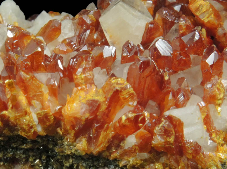 Orpiment with Calcite from Shimen Mine, Hunan, China