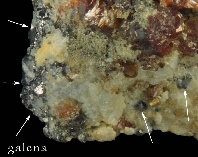 Realgar with Galena from Phlegrean Volcanic Complex, Campania, Italy