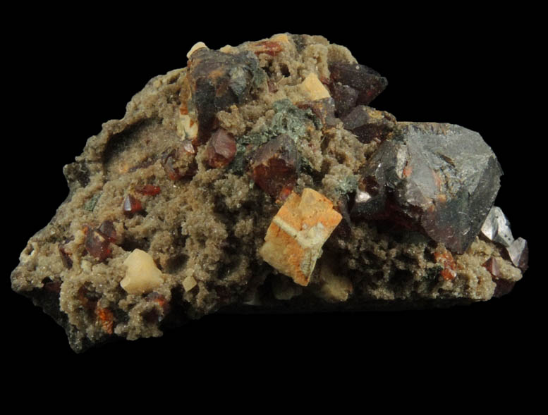 Realgar with Dolomite and Pyrite from Phlegrean Volcanic Complex, Campania, Italy