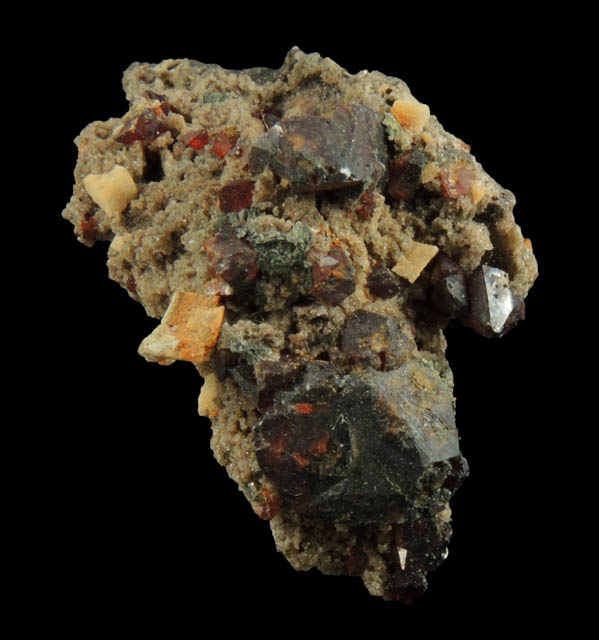 Realgar with Dolomite and Pyrite from Phlegrean Volcanic Complex, Campania, Italy