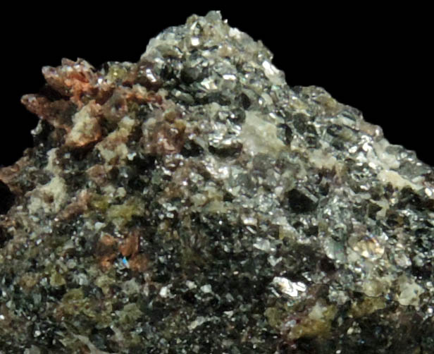 Jacobsite, Copper, Epidote, Calcite from Jakobsberg Mine, Nordmark, Filipstad, Vrmland, Sweden (Type Locality for Jacobsite)