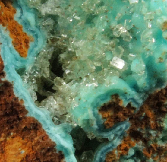 Senegalite on Turquoise from Kouroudaiko Iron Deposit, Faleme River, Tambacounda, Senegal (Type Locality for Senegalite)