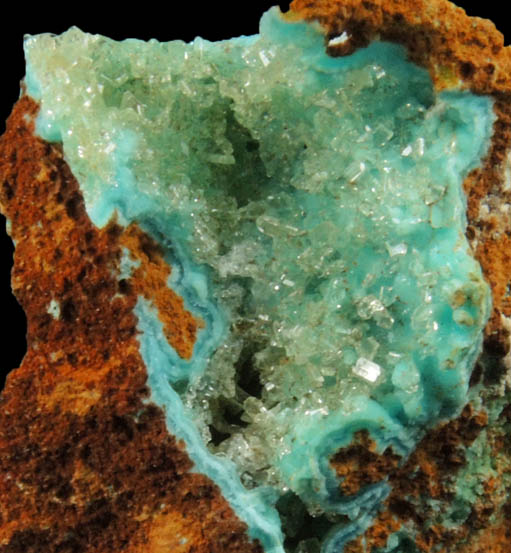 Senegalite on Turquoise from Kouroudaiko Iron Deposit, Faleme River, Tambacounda, Senegal (Type Locality for Senegalite)