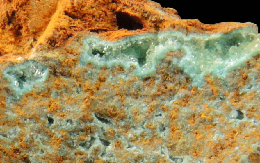 Senegalite on Turquoise from Kouroudaiko Iron Deposit, Faleme River, Tambacounda, Senegal (Type Locality for Senegalite)