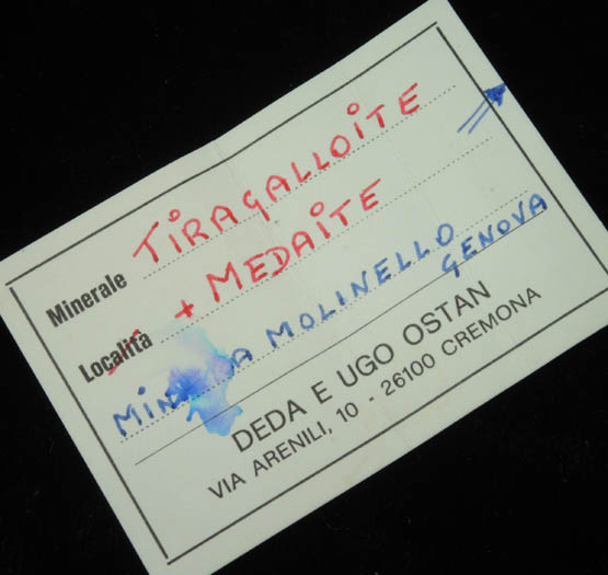 Tiragalloite-Medaite from Miniera di Molinello, Val Graveglia, Genova, Liguria, Italy (Type Locality for Tiragalloite and Medaite)